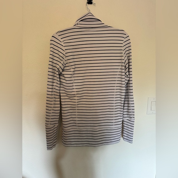 Lululemon In Stride Jacket Full Zip White Navy Stripe Size 6 EUC - Picture 6 of 10